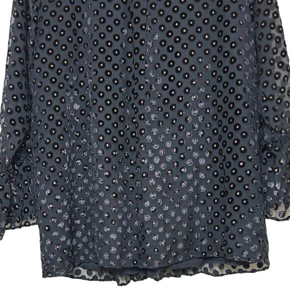 NWOT Soft Surroundings Womens Velvet Swiss Dot Blouse Black/Gold Size Large - Picture 8 of 9